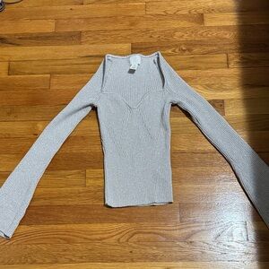 Elegant Gray shiny H&M top Women's Top